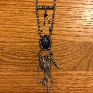 Navy and silver necklace